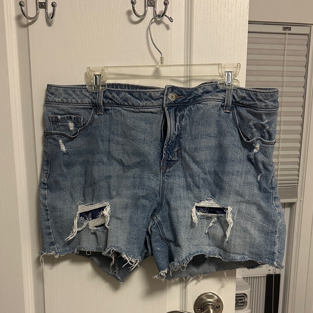 Old Navy Blue Distressed Jean Shorts